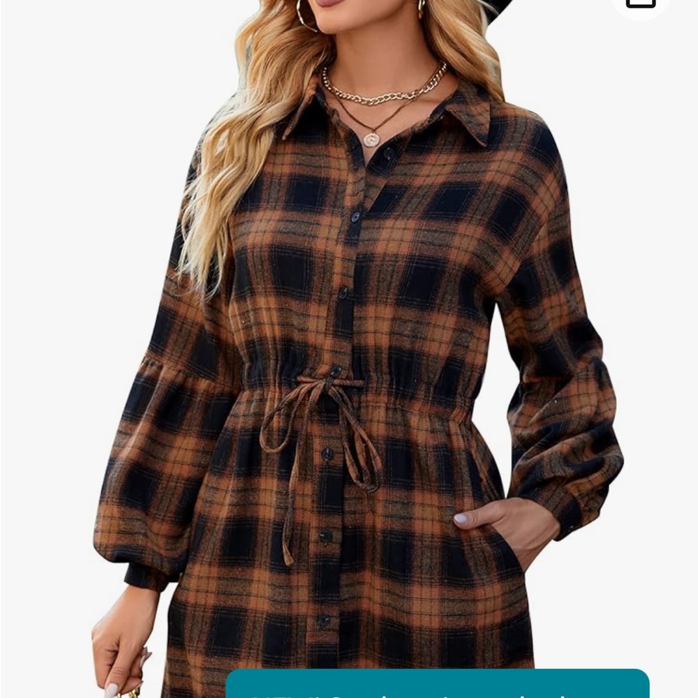 Plaid flannel dress new with tags